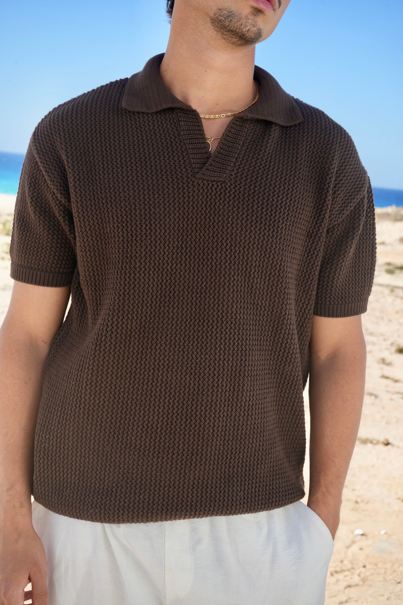 Brown knitted shirt